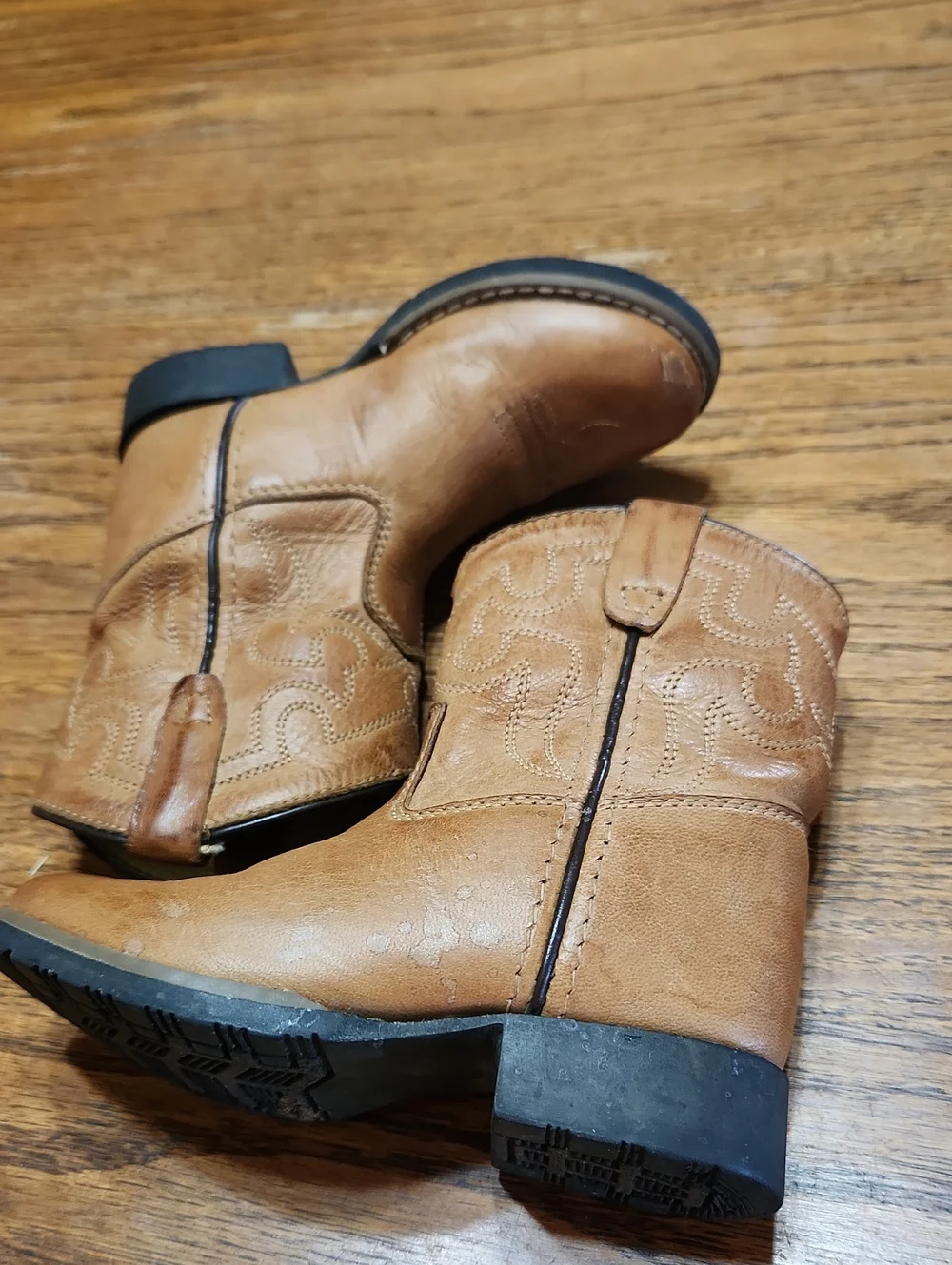 Cody James Kids Brown Western-Style Leather Boots Size 7